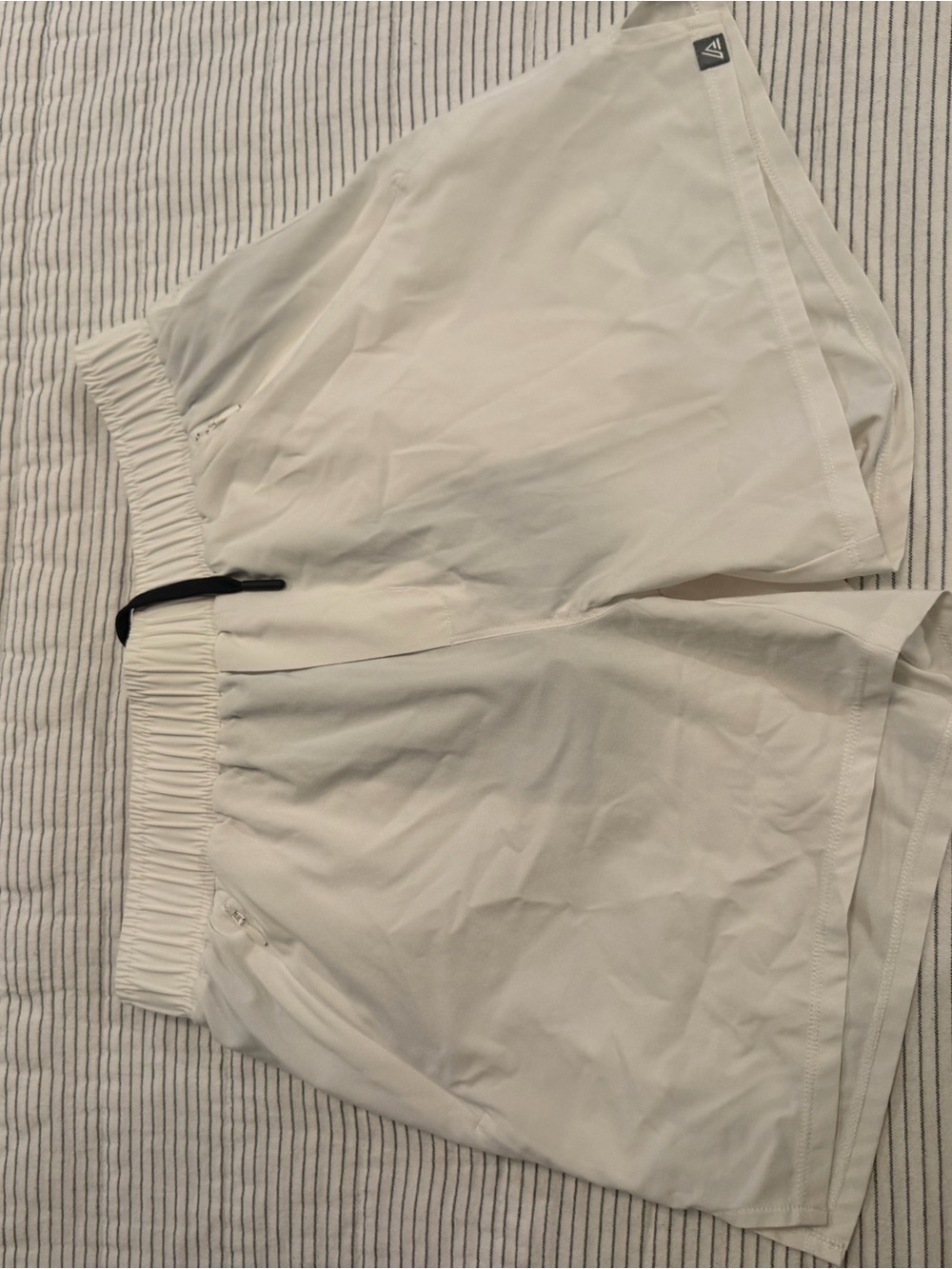 Men’s Athletegy Quad Short White Athletic Shorts - Lightweight Sport Style - Picture 2 of 2